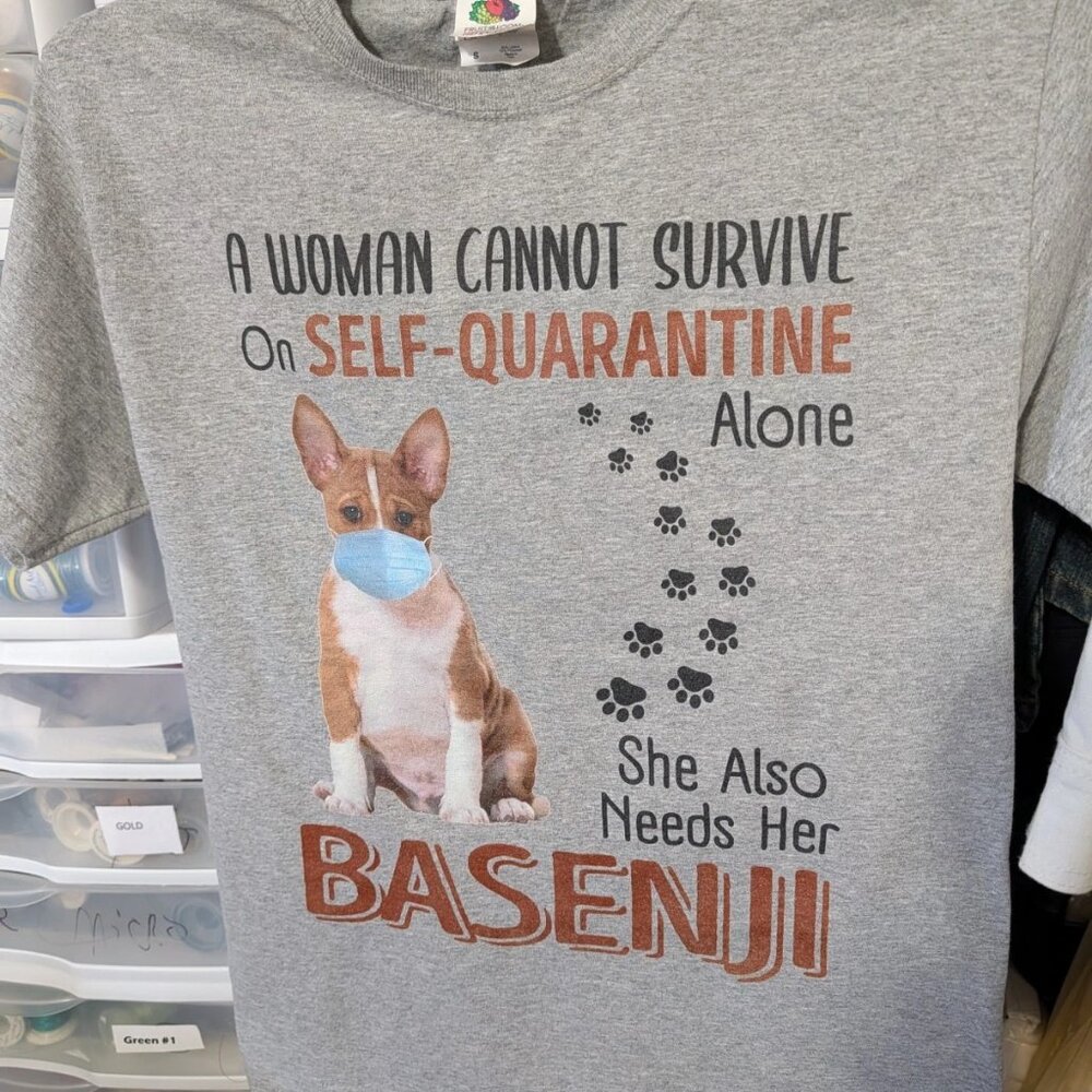 Basenji Dog T-Shirt Women's Small ~ Fruit of the Loom  Gently Used